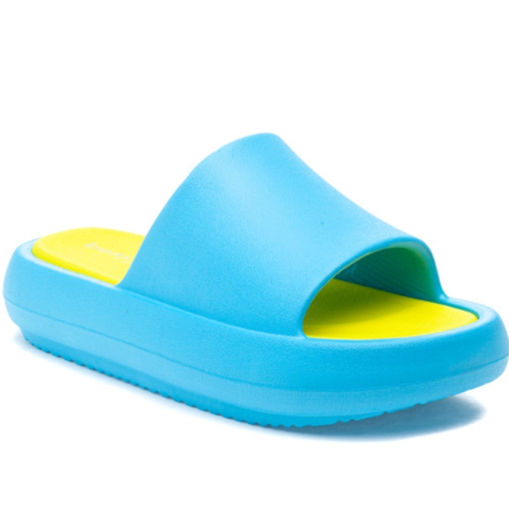 J/slides squish Eva comfort slides slip on sandals turquoise yellow